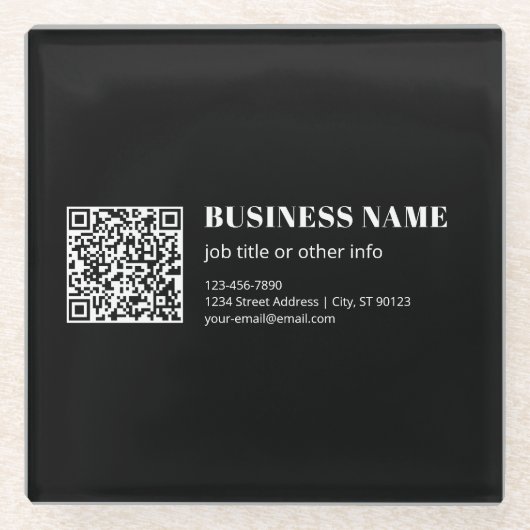 Benutzerdefinierter QR-Code & Bearbeitbarer Retro- Glasuntersetzer (Vorderseite)