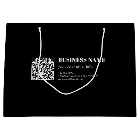 Benutzerdefinierter QR-Code & Bearbeitbarer Retro- Große Geschenktüte (Vorderseite)