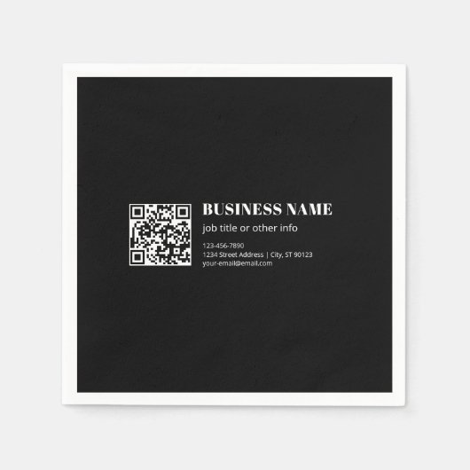 Benutzerdefinierter QR-Code & Bearbeitbarer Retro- Serviette (Vorderseite)