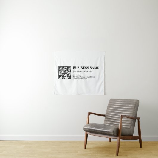 Benutzerdefinierter QR-Code & Bearbeitbarer Retro- Wandteppich (Beispiel (Horizontal))