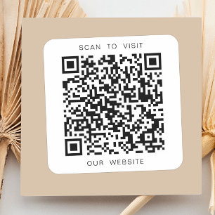 Benutzerdefinierter QR-Code Besuchen Sie unsere We Quadratischer Aufkleber