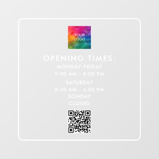 Benutzerdefinierter QR-Code Business Open Hosting- Fensteraufkleber (Blatt)