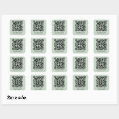 Benutzerdefinierter QR-Code Business Sage Green Quadratischer Aufkleber (Blatt)