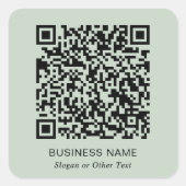 Benutzerdefinierter QR-Code Business Sage Green Quadratischer Aufkleber (Vorderseite)