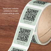 Benutzerdefinierter QR-Code Business Sage Green Quadratischer Aufkleber
