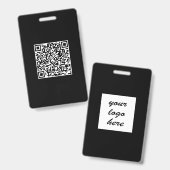 Benutzerdefinierter QR-Code Das schwarze, solide,  Ausweis (Vorder- & Rückseite)