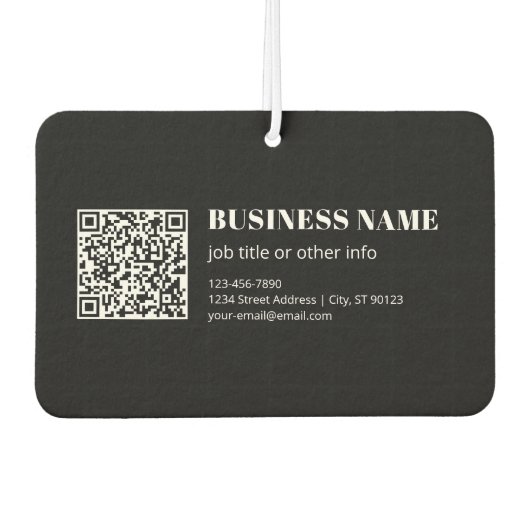 Benutzerdefinierter QR-Code & editierbarer retro-m Autolufterfrischer (Vorderseite)