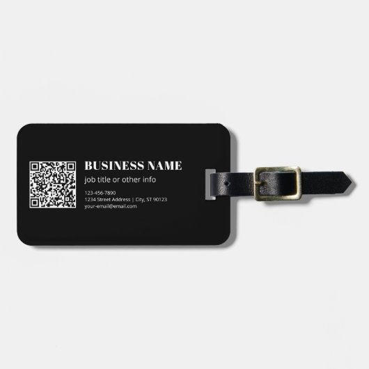 Benutzerdefinierter QR-Code & editierbarer retro-m Gepäckanhänger (Vorderseite horizontal)
