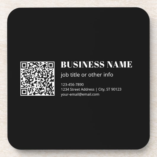 Benutzerdefinierter QR-Code & editierbarer retro-m Getränkeuntersetzer (Vorderseite)