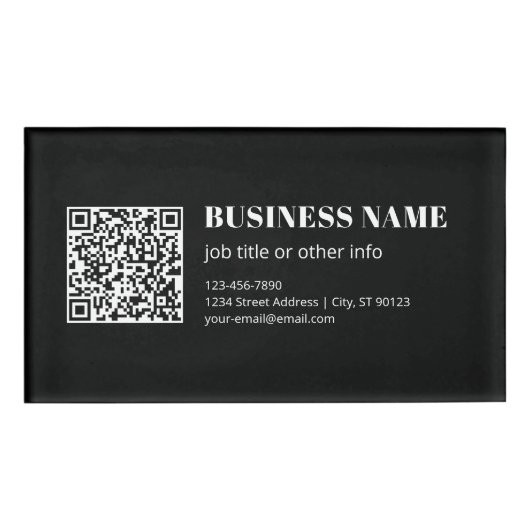 Benutzerdefinierter QR-Code & editierbarer retro-m Namenschild (Vorderseite)