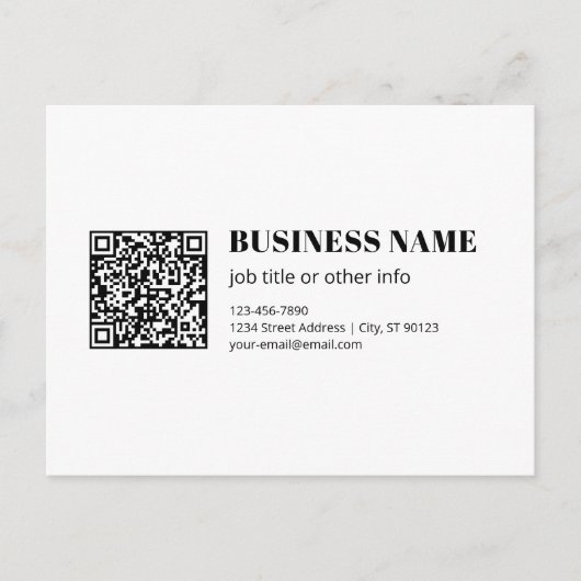 Benutzerdefinierter QR-Code & editierbarer retro-m Postkarte (Vorderseite)