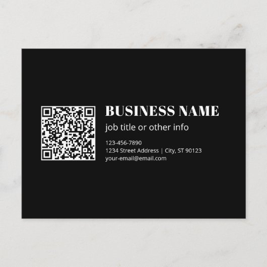 Benutzerdefinierter QR-Code & editierbarer retro-m Postkarte (Vorderseite)