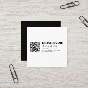 Benutzerdefinierter QR-Code & editierbarer retro-m Quadratische Visitenkarte