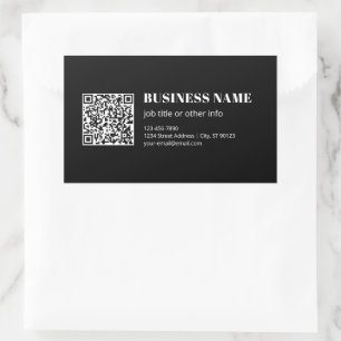Benutzerdefinierter QR-Code & editierbarer retro-m Rechteckiger Aufkleber