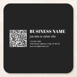 Benutzerdefinierter QR-Code & editierbarer retro-m Rechteckiger Pappuntersetzer