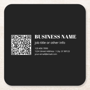 Benutzerdefinierter QR-Code & editierbarer retro-m Rechteckiger Pappuntersetzer