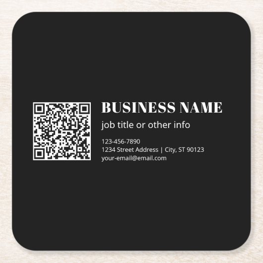 Benutzerdefinierter QR-Code & editierbarer retro-m Rechteckiger Pappuntersetzer (Vorderseite)