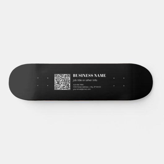 Benutzerdefinierter QR-Code & editierbarer retro-m Skateboard (Horizontal)