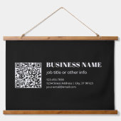 Benutzerdefinierter QR-Code & editierbarer retro-m Wandteppich Mit Holzrahmen (Vorne)