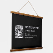 Benutzerdefinierter QR-Code & editierbarer retro-m Wandteppich Mit Holzrahmen (Gewinkelt)
