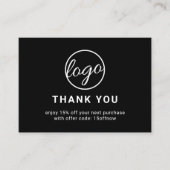 Benutzerdefinierter QR-Code Einfach Schwarz-modern Rabattkarte (Vorderseite)