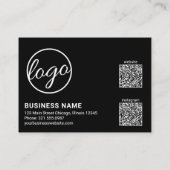 Benutzerdefinierter QR-Code Einfach Schwarz-modern Rabattkarte (Rückseite)