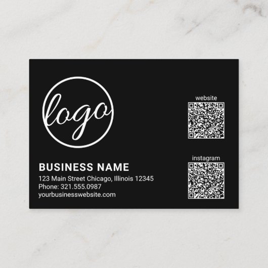 Benutzerdefinierter QR-Code Einfach Schwarz-modern Rabattkarte (Rückseite)