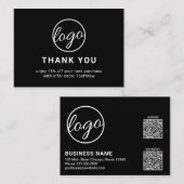 Benutzerdefinierter QR-Code Einfach Schwarz-modern Rabattkarte (Vorne/Hinten)