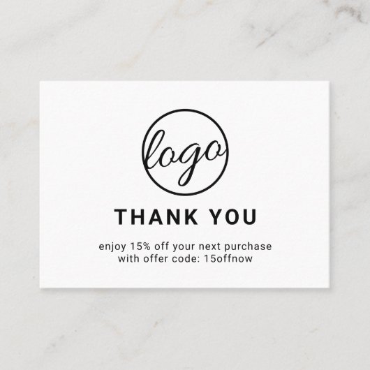 Benutzerdefinierter QR-Code Einfach Schwarz/Weiß-m Rabattkarte (Vorderseite)