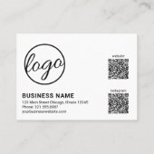 Benutzerdefinierter QR-Code Einfach Schwarz/Weiß-m Rabattkarte (Rückseite)