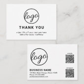 Benutzerdefinierter QR-Code Einfach Schwarz/Weiß-m Rabattkarte (Vorne/Hinten)