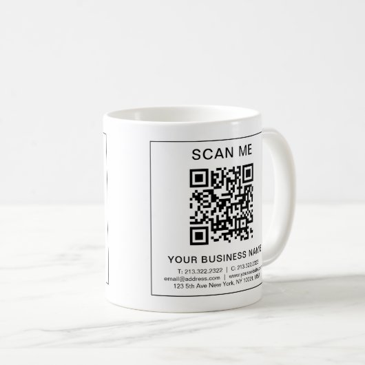 Benutzerdefinierter QR-Code Einfach Werbeanzeigen Kaffeetasse (VorderseiteRechts)