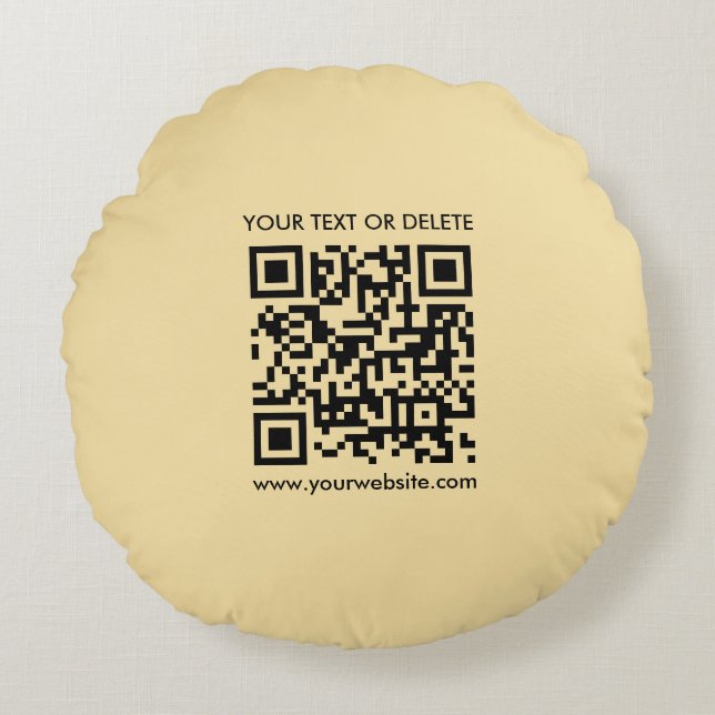 Benutzerdefinierter QR-Code Elegante moderne Templ Rundes Kissen (Vorderseite)