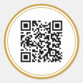 Benutzerdefinierter QR-Code Elegantes Schwarz-weiß Runder Aufkleber (Vorderseite)