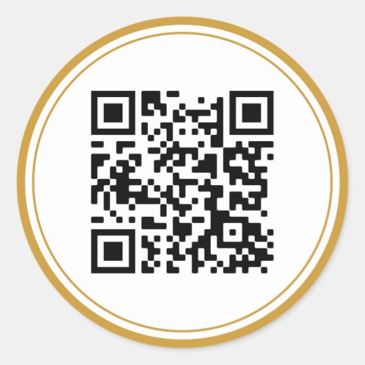 Benutzerdefinierter QR-Code Elegantes Schwarz-weiß Runder Aufkleber (Vorderseite)