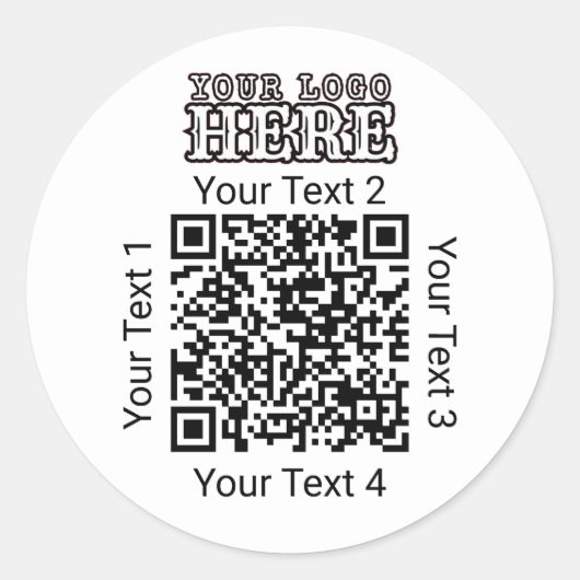 Benutzerdefinierter QR-Code Firmenlogo Branding Runder Aufkleber (Vorderseite)