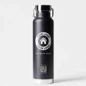 Benutzerdefinierter QR-Code Firmenlogo Name Modern Trinkflasche (Vorne)