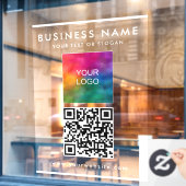 Benutzerdefinierter QR-Code-Firmenlogo Text modern Fensteraufkleber (Café-Fenster)