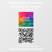 Benutzerdefinierter QR-Code-Firmenlogo Text modern Fensteraufkleber (Blatt)