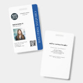 Benutzerdefinierter QR-Code-Foto-Mitarbeiterauswei Ausweis (Vorder- & Rückseite)