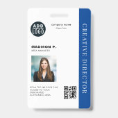 Benutzerdefinierter QR-Code-Foto-Mitarbeiterauswei Ausweis (Vorderseite)