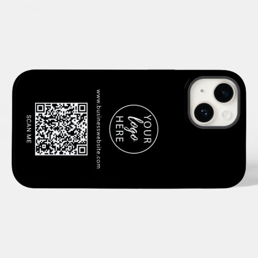 Benutzerdefinierter QR-Code für Black Business Case-Mate iPhone Hülle (Rückseite (Horizontal))