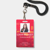 Benutzerdefinierter QR-Code für Crew-Mitglied Even Ausweis (Vorderseite mit Lanyard)