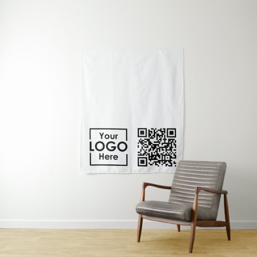 Benutzerdefinierter QR-Code für das Business-Logo Wandteppich (Beispiel)
