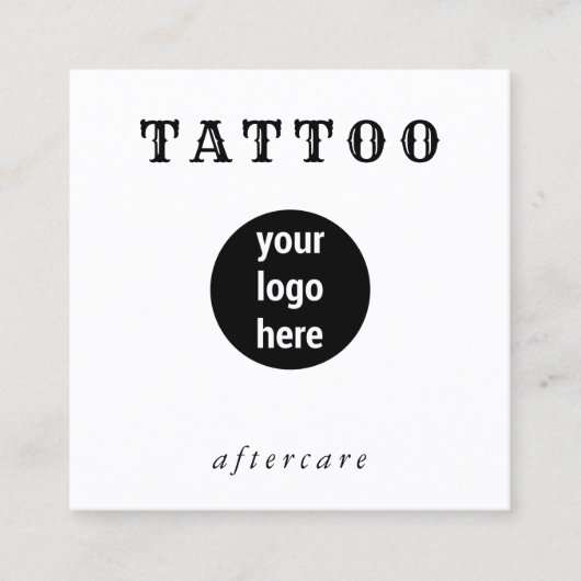 Benutzerdefinierter QR-Code für das Logo "Tattoo A Quadratische Visitenkarte (Vorderseite)