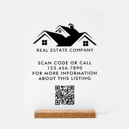 Benutzerdefinierter QR-Code für das Open House-Anw Acrylschild (Vorderseite)