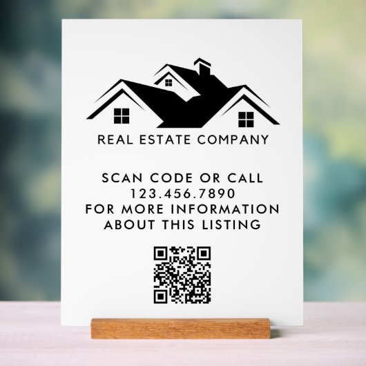 Benutzerdefinierter QR-Code für das Open House-Anw Acrylschild (Neutral)