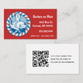 Benutzerdefinierter QR-Code für das Retro-Abzeiche Visitenkarte (Vorne/Hinten)