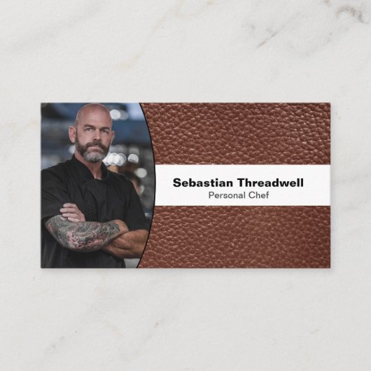 Benutzerdefinierter QR-Code für den Koch Foto Brow Visitenkarte (Vorderseite)