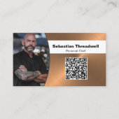 Benutzerdefinierter QR-Code für den Koch für Kupfe Visitenkarte (Vorderseite)